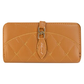 Foto 1 | Cartera Para Dama Camel Cabra Sintetico Twice Doble Cierre Nueva Imagen
