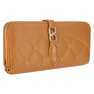 Foto 2 | Cartera Para Dama Camel Cabra Sintetico Twice Doble Cierre Nueva Imagen