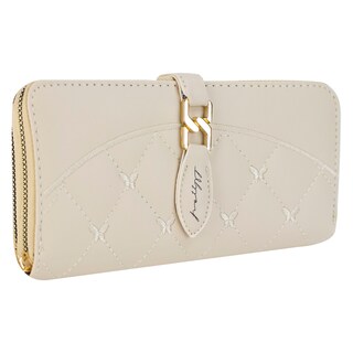Foto 2 | Cartera Para Dama Beige Cabra Sintetico Twice Doble Cierre Nueva Imagen