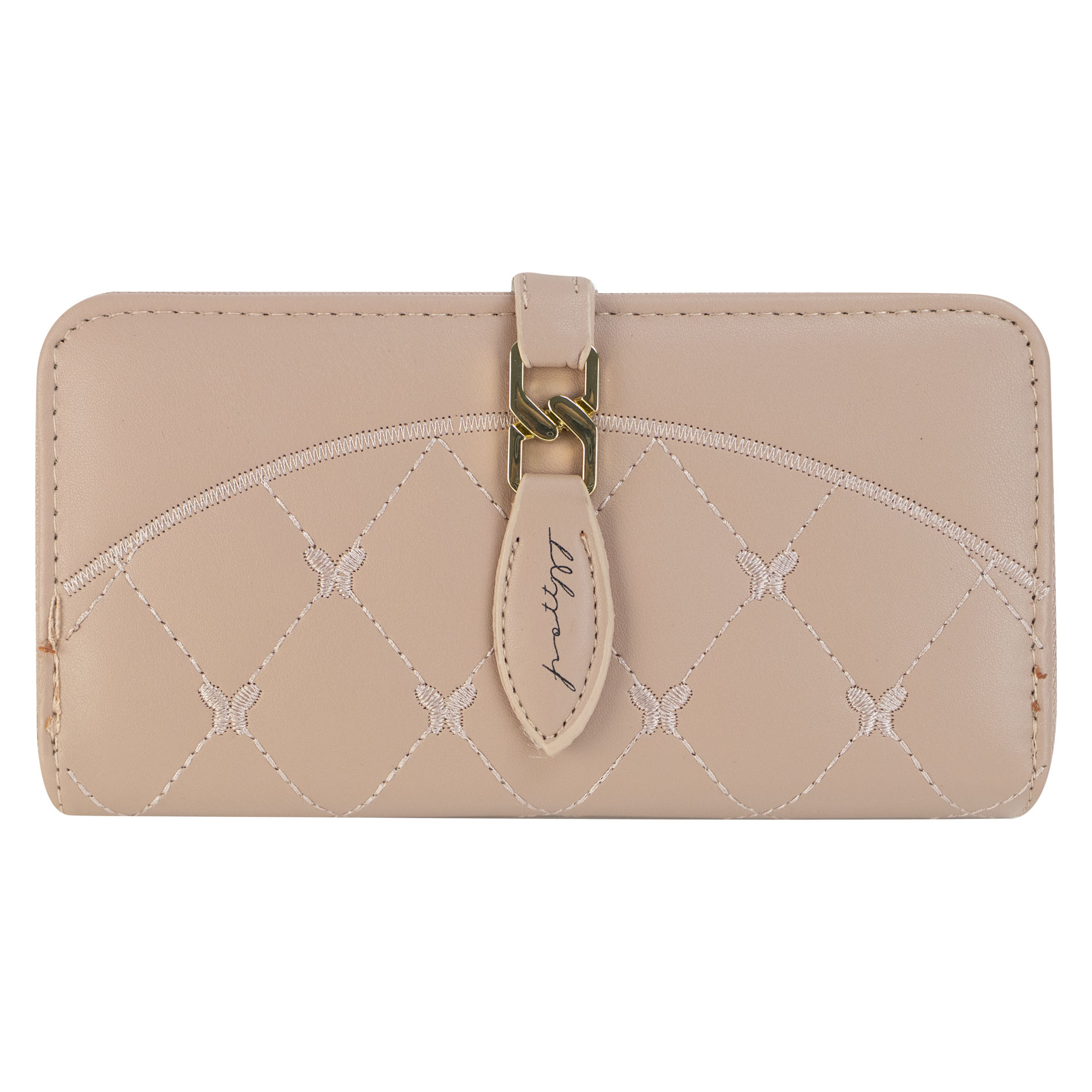 Cartera Para Dama Rosa Cabra Sintetico Twice Doble Cierre Nueva Imagen