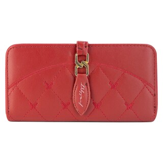 Foto 1 | Cartera Para Dama Rojo Cabra Sintetico Twice Doble Cierre Nueva Imagen