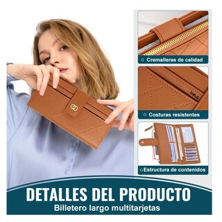 Foto 2 | Cartera Larga Lab.g Marrón para Mujer