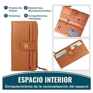 Foto 3 | Cartera Larga Lab.g Marrón para Mujer