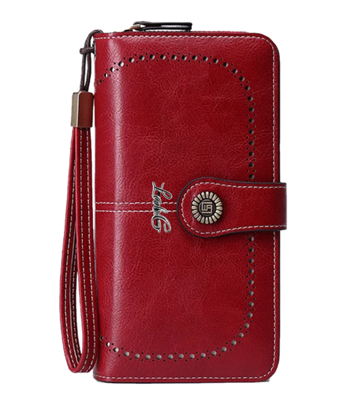 Cartera Para Mujer Gran Capacidad, Billetera Con Bloqueo Rfid Lab.g Rojo