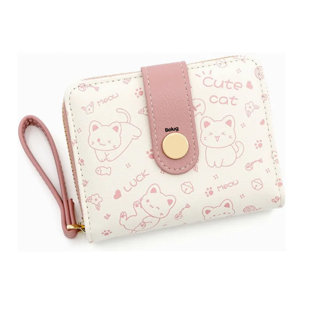 Foto 2 pulgar | Cartera Pequeña Para Mujeres Diseño De Gato Belug, Rosa Beige