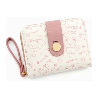 Foto 1 | Cartera Pequeña Para Mujeres Diseño De Gato Belug, Rosa Beige