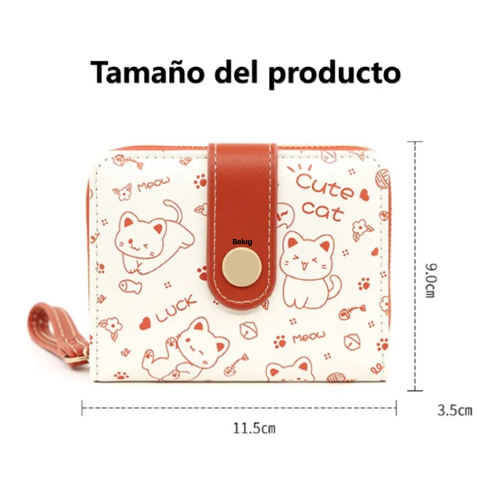 Foto 3 pulgar | Cartera Pequeña Para Mujeres Diseño De Gato Belug, Rosa Beige