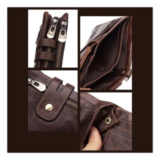 Foto 3 | Carteras Antirrobo De Cuero Caballero Lab.g Marron