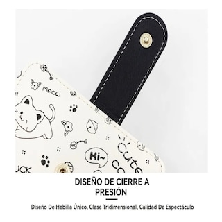 Foto 4 | Cartera Pequeña Para Mujeres Diseño De Gato Belug, Rojo Anaranjado Gatos
