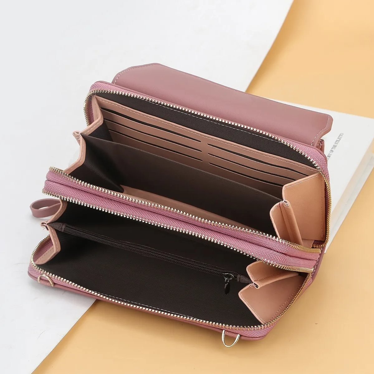 Foto 4 pulgar | Cartera Con Correa Bolsa Gran Capacidad Lab.g Rosa