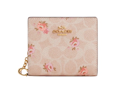 Foto 1 | Cartera Coach Snap Wallet Signature Canvas Estampado Flores Car14 Color Beige