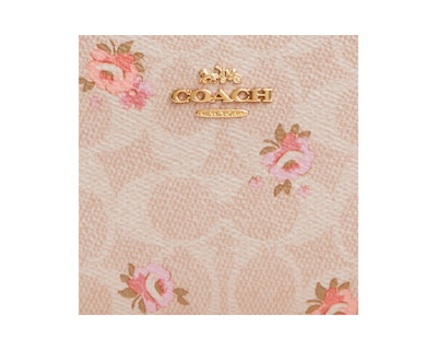 Foto 3 | Cartera Coach Snap Wallet Signature Canvas Estampado Flores Car14 Color Beige