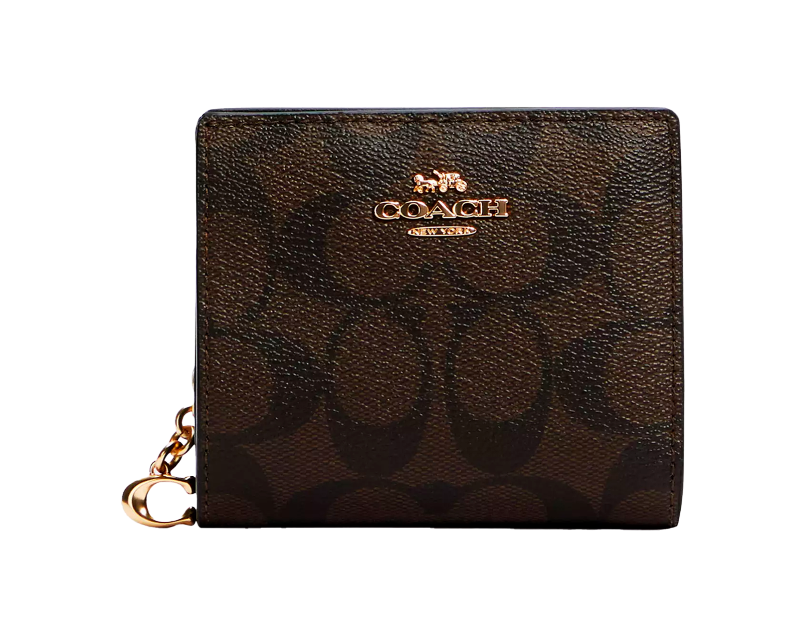 Cartera Coach Snap Wallet Signature Canvas Cw789 Color Café