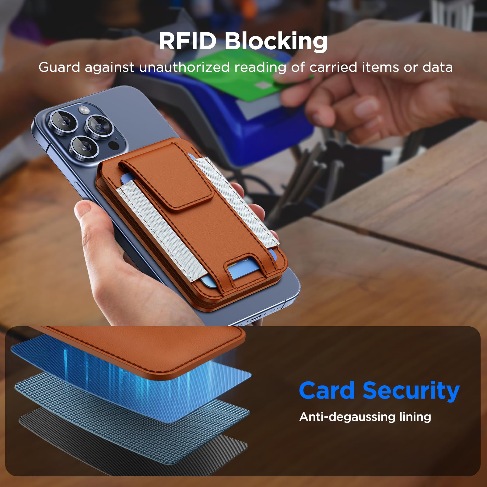 Foto 8 pulgar | Billetera Magnética Miracase Para Hombres/mujeres Con Soporte Y Rfid, Color Marrón - Venta Internacional.