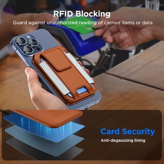 Foto 7 | Billetera Magnética Miracase Para Hombres/mujeres Con Soporte Y Rfid, Color Marrón - Venta Internacional.