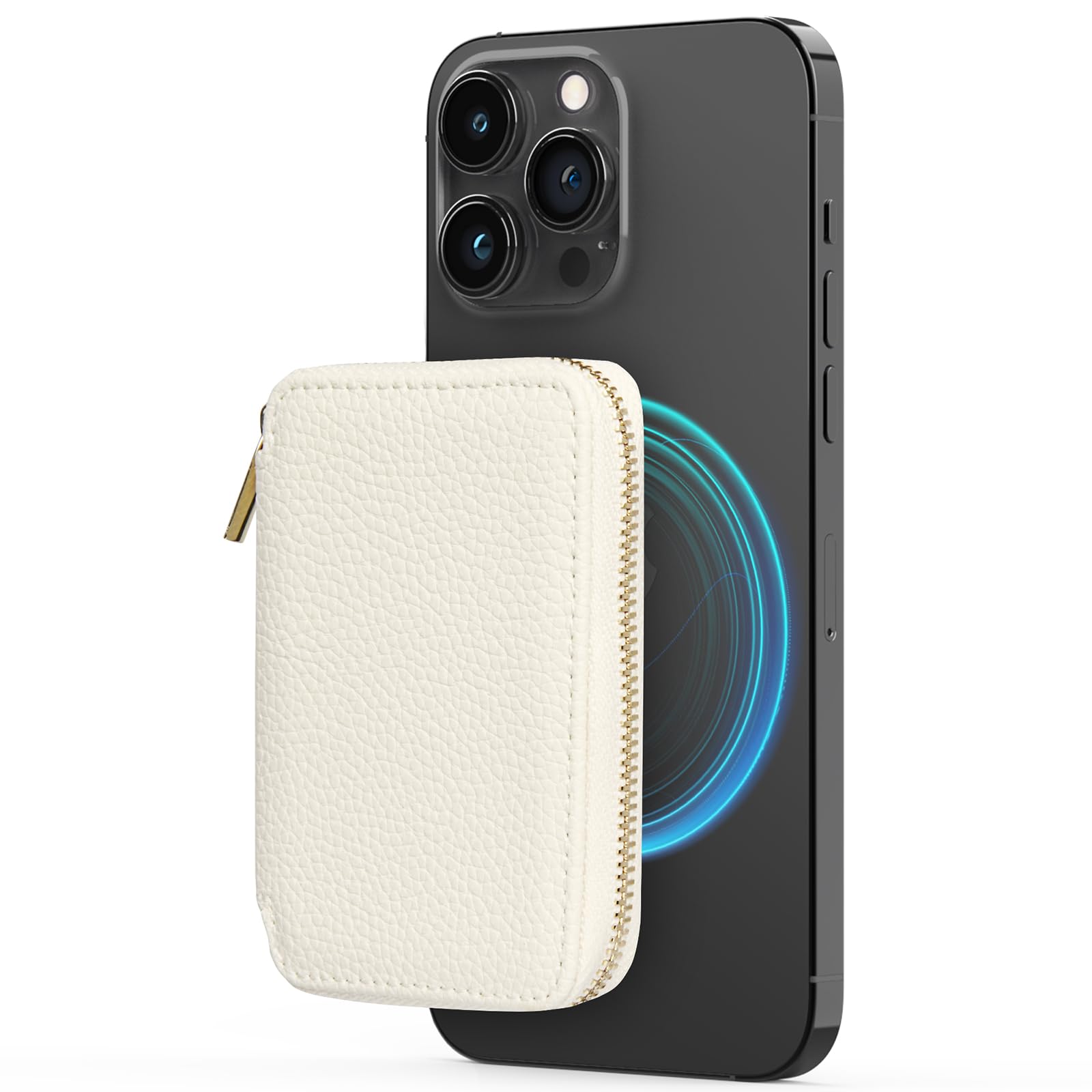 Cartera Magnética Compatible Con Lohasic Y Mag-safe Para Iphone, Color Beige - Venta Internacional.