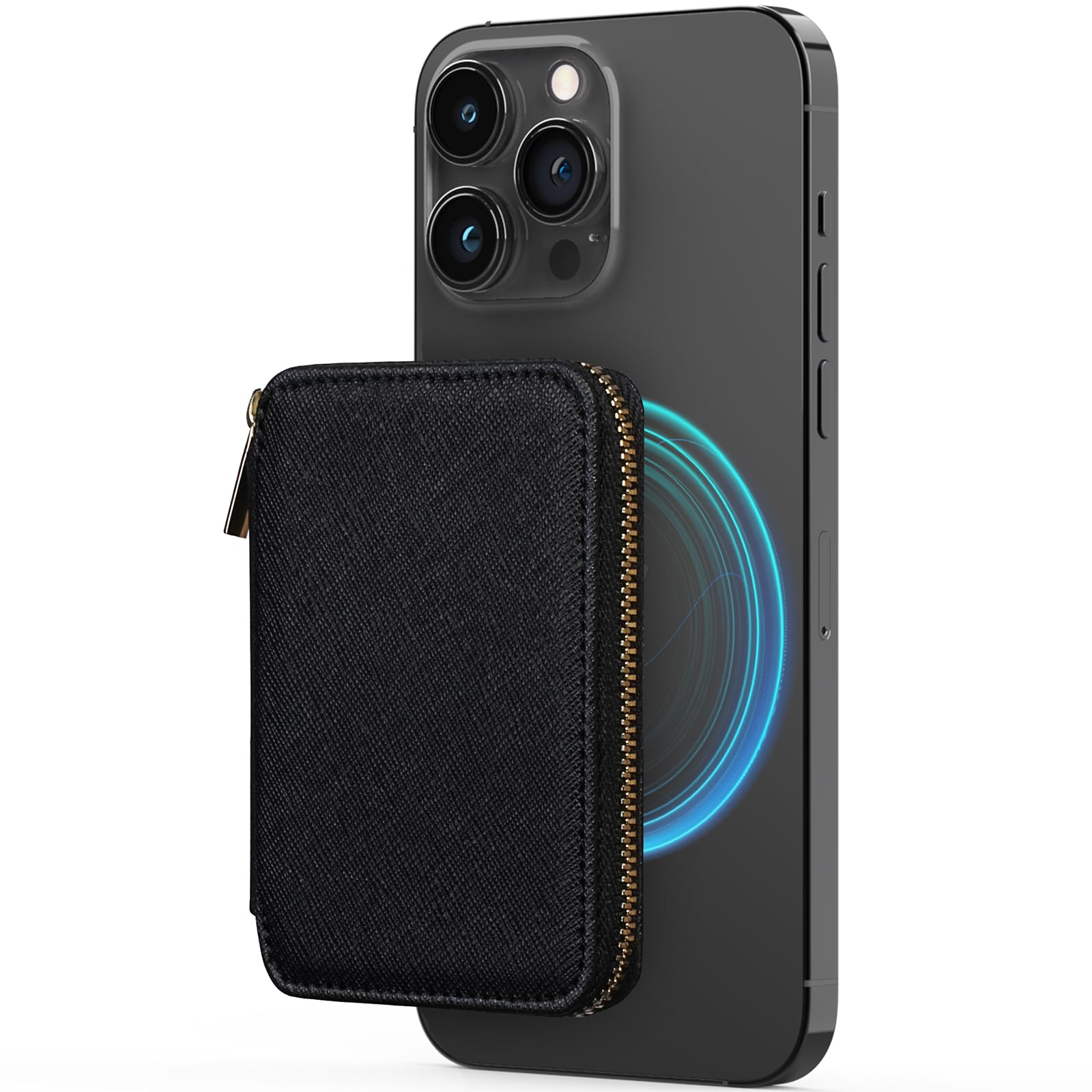 Cartera Magnética Compatible Con Lohasic Y Mag-safe Para Iphone, Color Negro - Venta Internacional.
