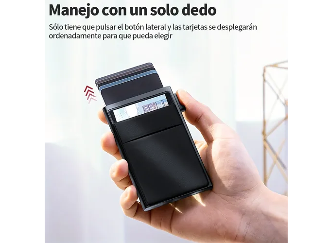Foto 3 pulgar | Cartera Tarjetero Xtellar Pop Out Deluxe Con Seguridad Rfid Antirrobo