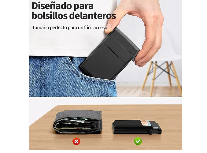 Foto 5 pulgar | Cartera Tarjetero Xtellar Pop Out Deluxe Con Seguridad Rfid Antirrobo