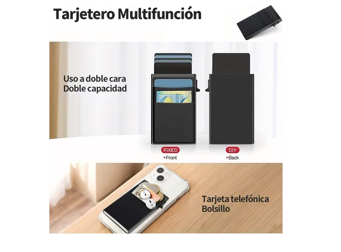 Foto 6 pulgar | Cartera Tarjetero Xtellar Pop Out Deluxe Con Seguridad Rfid Antirrobo