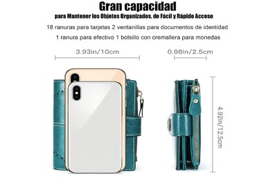 Foto 4 | Elegante Y Compacta Billetera De Piel Para Mujer Xtellar Con Amplio Espacio De Almacenamiento