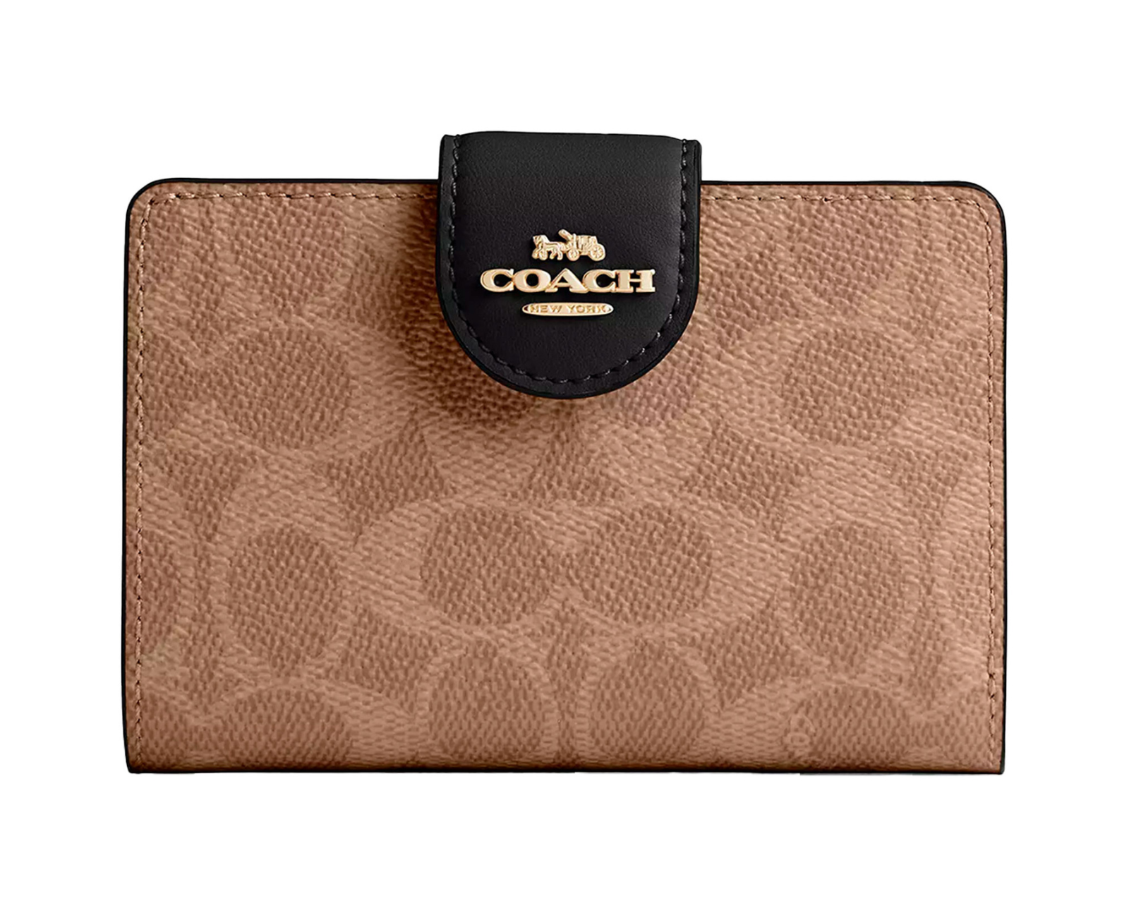 Foto 2 pulgar | Cartera Coach Medium Corner Zip Wallet Signature Canvas Cw786 Color Café