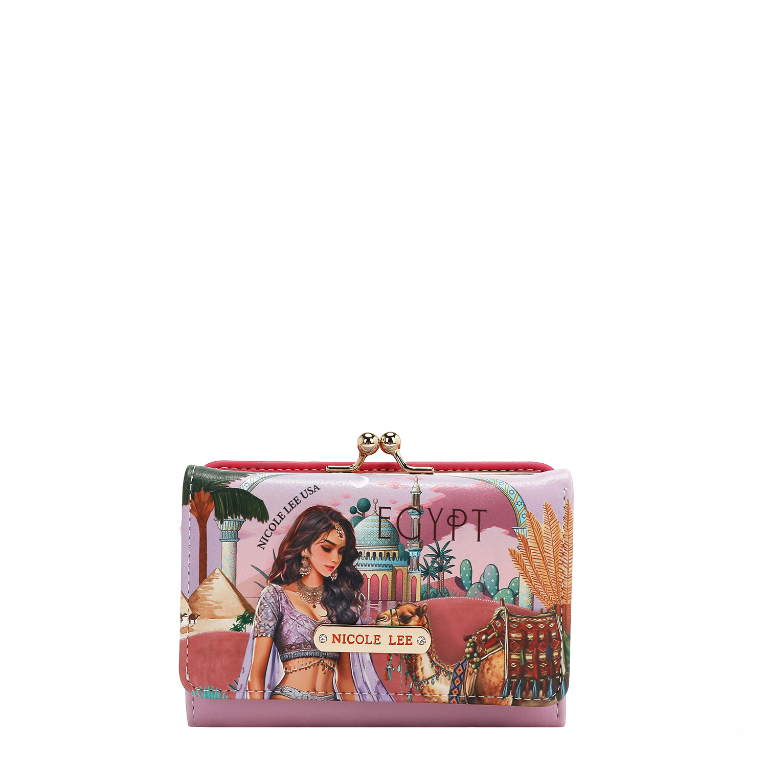 Foto 2 pulgar | Cartera Nicole Lee Broche Kisslock Queen Cleopatra