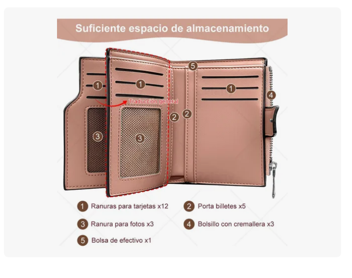 Foto 5 pulgar | Juvenil Y Excelente Cartera  Monedero De Dama