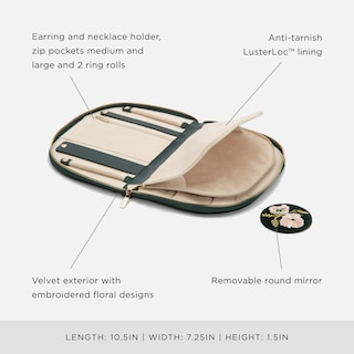 Foto 4 | Cartera De Joyas Wolf Zoe Forest Green Con Forro Antideslustre - Venta Internacional.