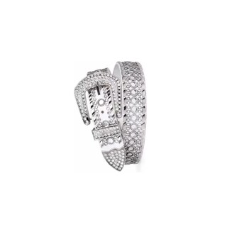 Foto 3 | Cinturón de Cuero Lab.G Blanco con Tachuelas de Diamantes Talla 135