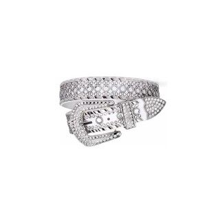 Foto 4 | Cinturón de Cuero Lab.G Blanco con Tachuelas de Diamantes Talla 135