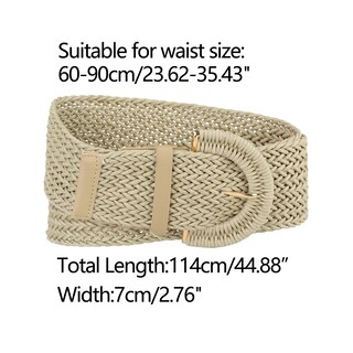 Foto 3 | Cinturón Allegra K Wide Woven Beige para Mujer - Venta Internacional
