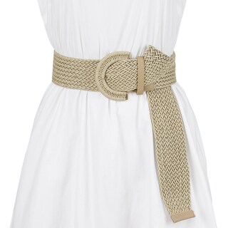 Foto 4 | Cinturón Allegra K Wide Woven Beige para Mujer - Venta Internacional