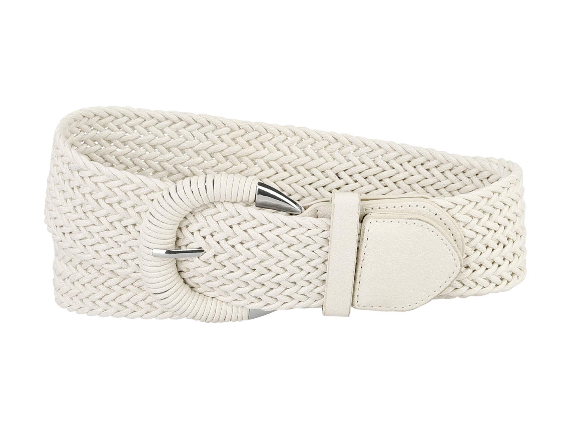 Cinturón Allegra K Woven Wide Trenzado Para Mujer Blanco - Venta Internacional.