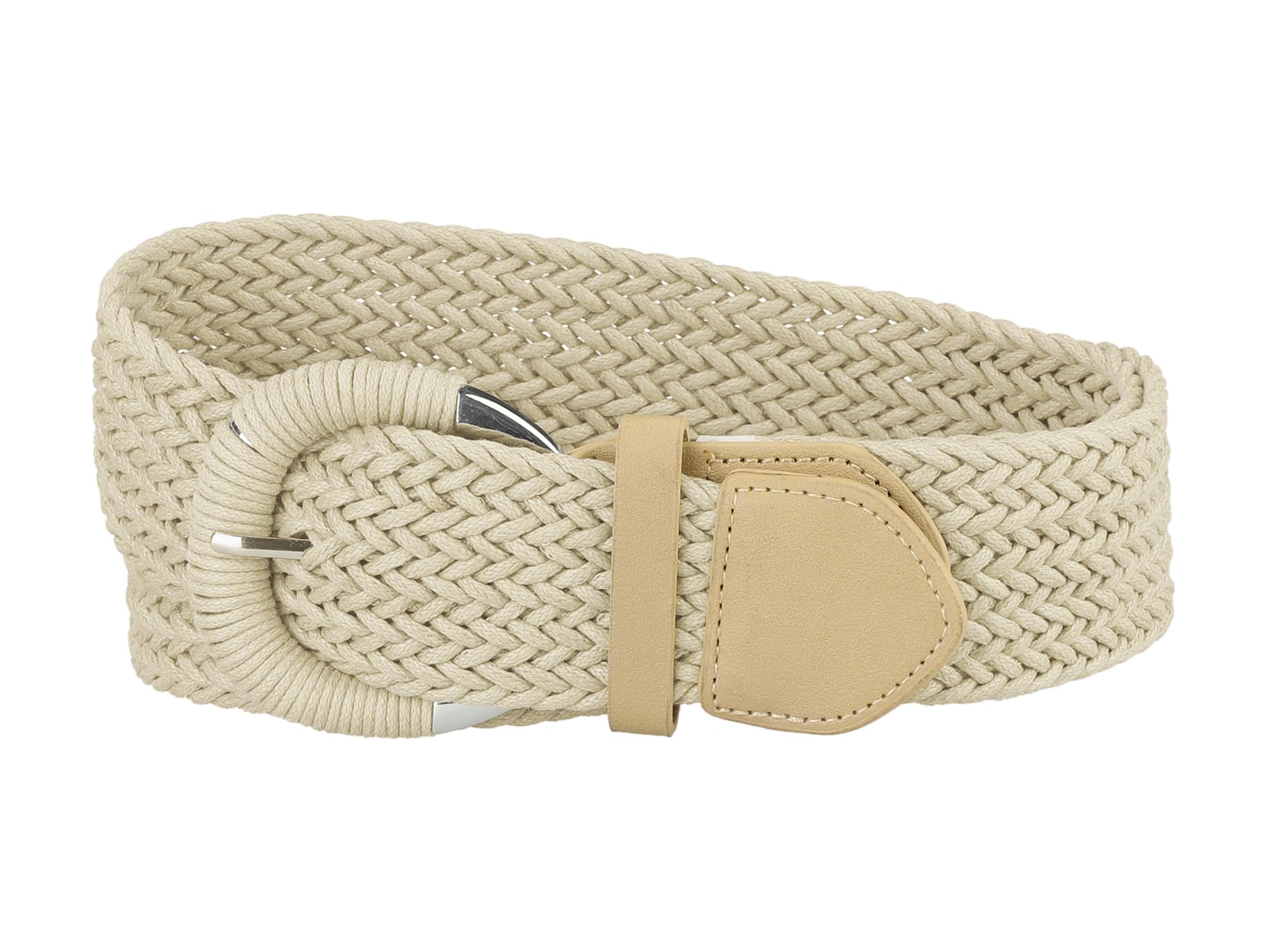 Foto 2 pulgar | Cinturón Allegra K Woven Wide Trenzado Beige Para Mujer - Venta Internacional.