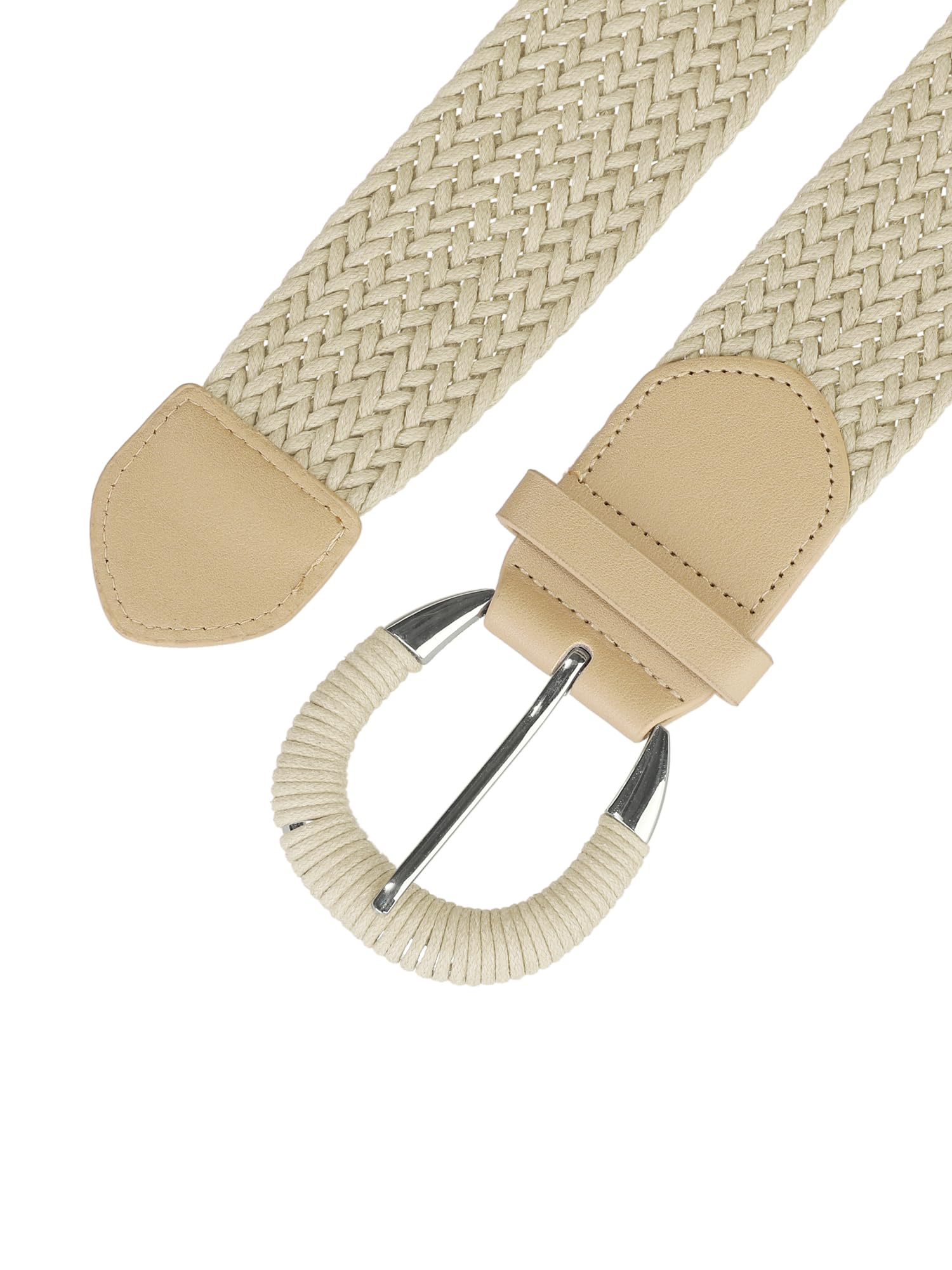 Foto 3 pulgar | Cinturón Allegra K Woven Wide Trenzado Beige Para Mujer - Venta Internacional.