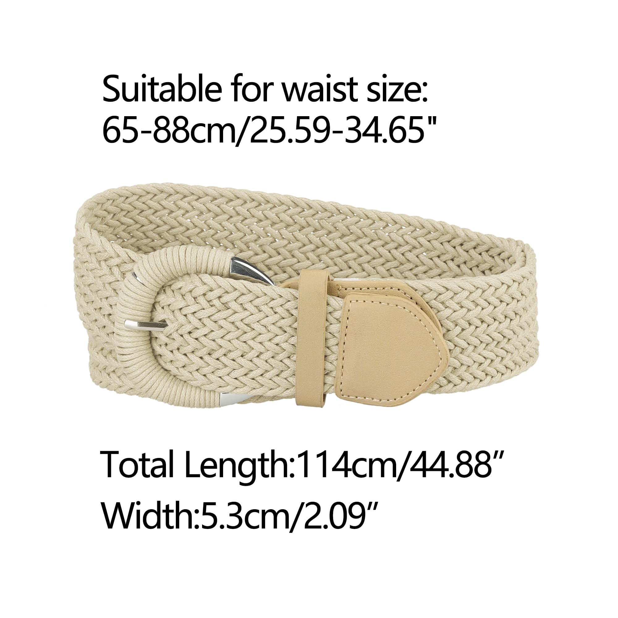 Foto 4 pulgar | Cinturón Allegra K Woven Wide Trenzado Beige Para Mujer - Venta Internacional.