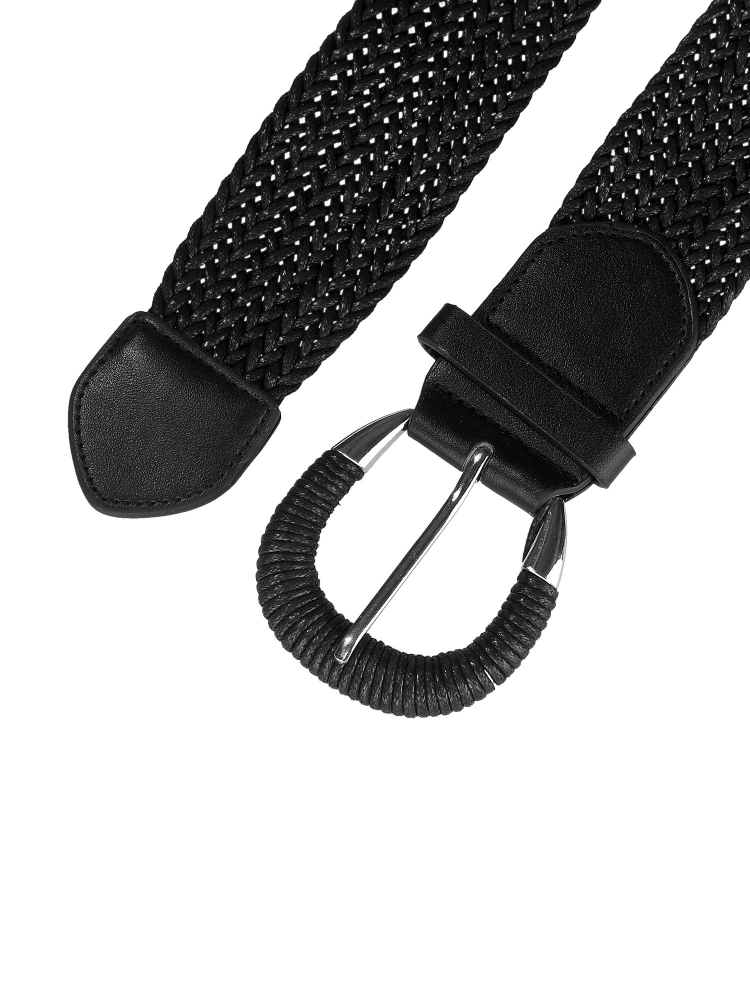 Foto 3 pulgar | Cinturón Allegra K Woven Wide Trenzado Negro Para Mujer - Venta Internacional.