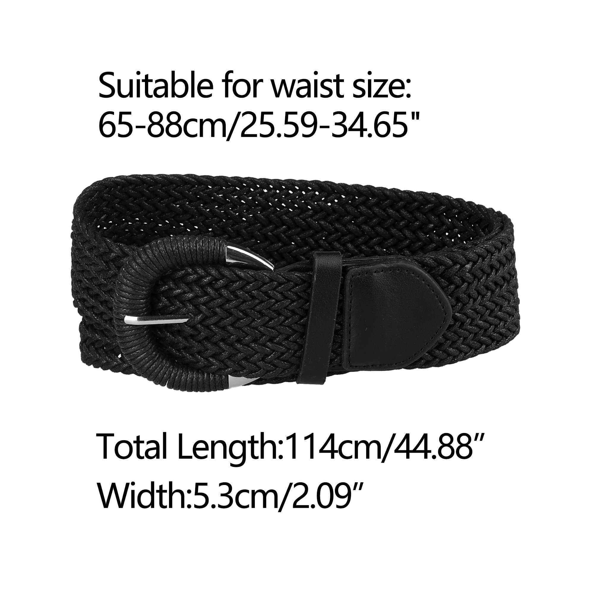 Foto 4 pulgar | Cinturón Allegra K Woven Wide Trenzado Negro Para Mujer - Venta Internacional.