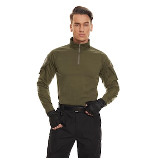 Foto 2 | Camisa Táctica Tacvasen Para Hombre Con Cremallera 1/4 Combat Manga Larga Verde L - Venta Internacional.