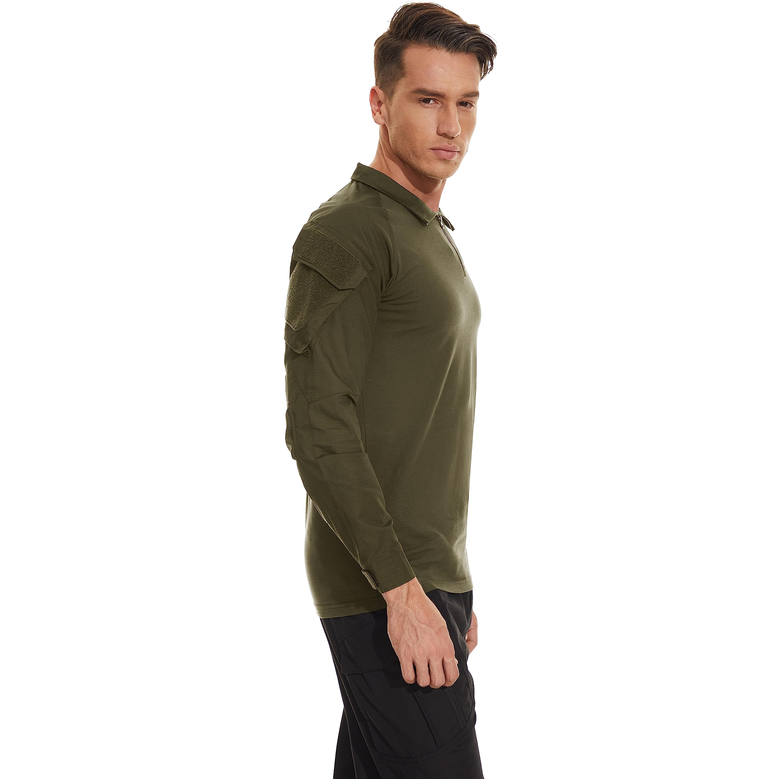 Foto 3 | Camisa Táctica Tacvasen Para Hombre Con Cremallera 1/4 Combat Manga Larga Verde L - Venta Internacional.