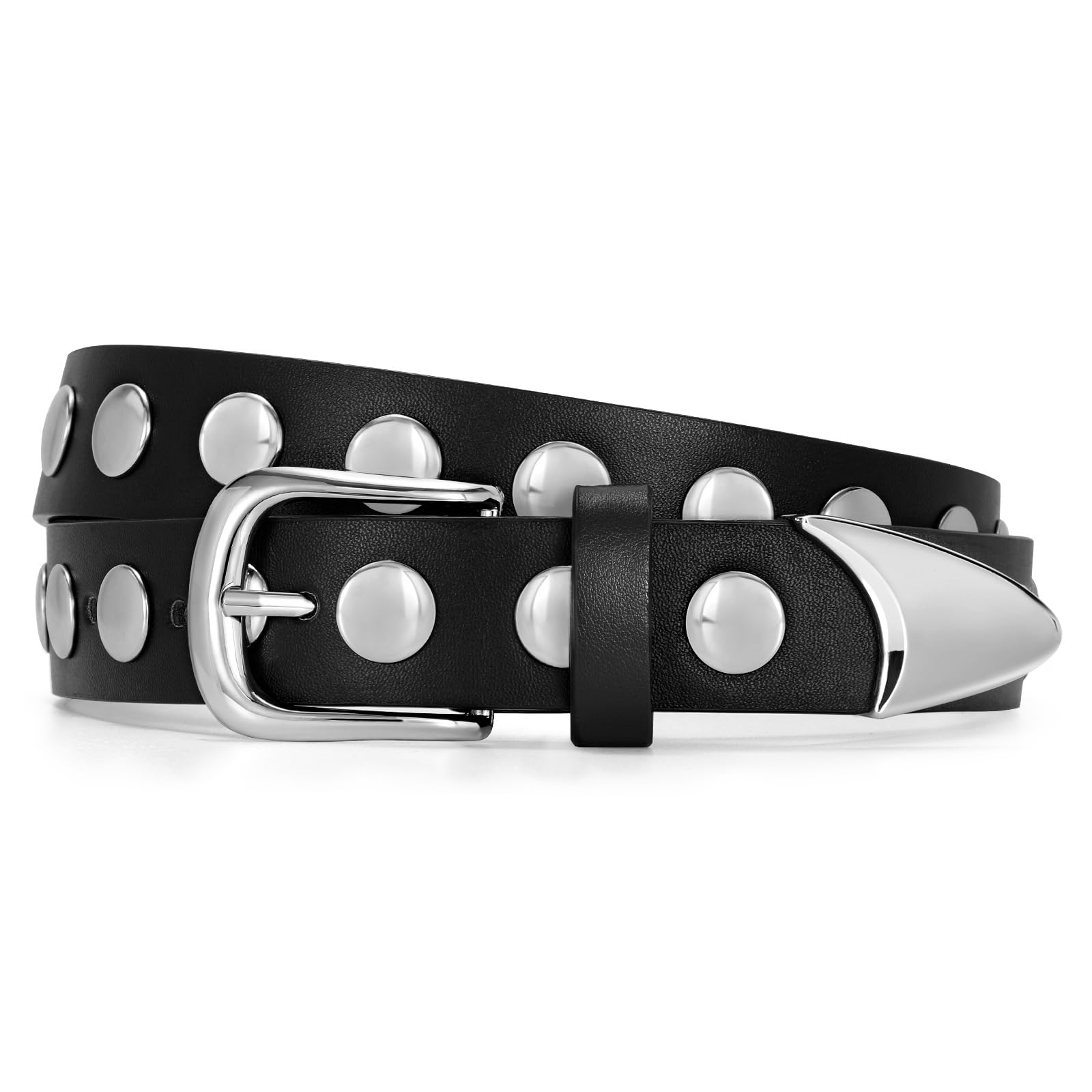 Foto 2 pulgar | Cinturón De Piel Moderno Jasgood Para Mujer Con Tachuelas Punk Para Jeans - Venta Internacional.