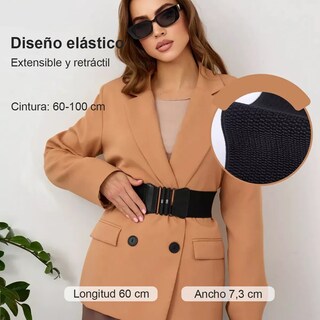 Foto 2 | Cinturón Elegante De Vestir Elástico Ancho Para Vestidos Eo Safe Imports Esi-19398 Negro