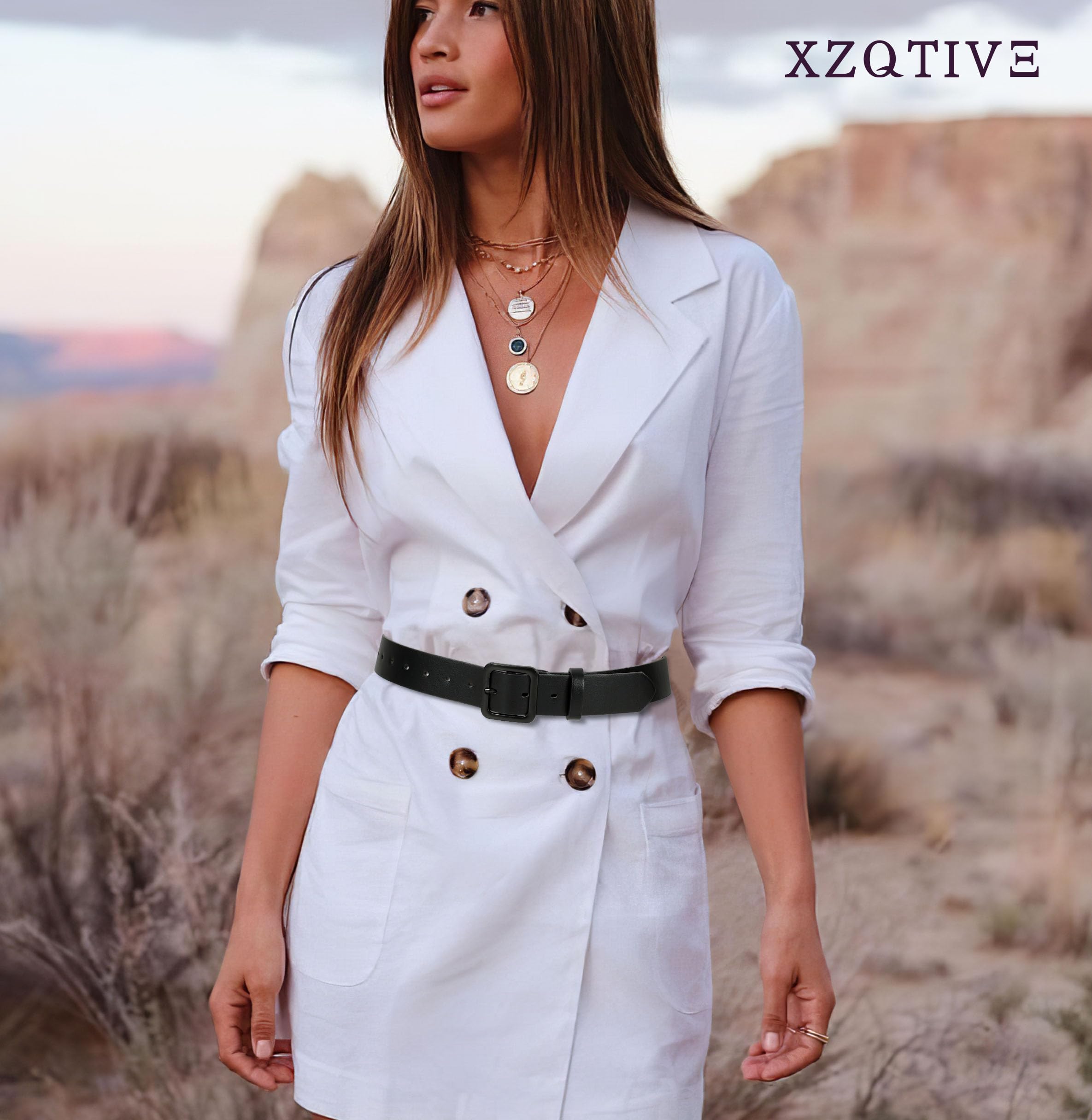 Foto 7 pulgar | Cinturón De Cuero Xzqtive Para Mujer Para Jeans, Pantalones Y Vestidos, Negro - Venta Internacional.