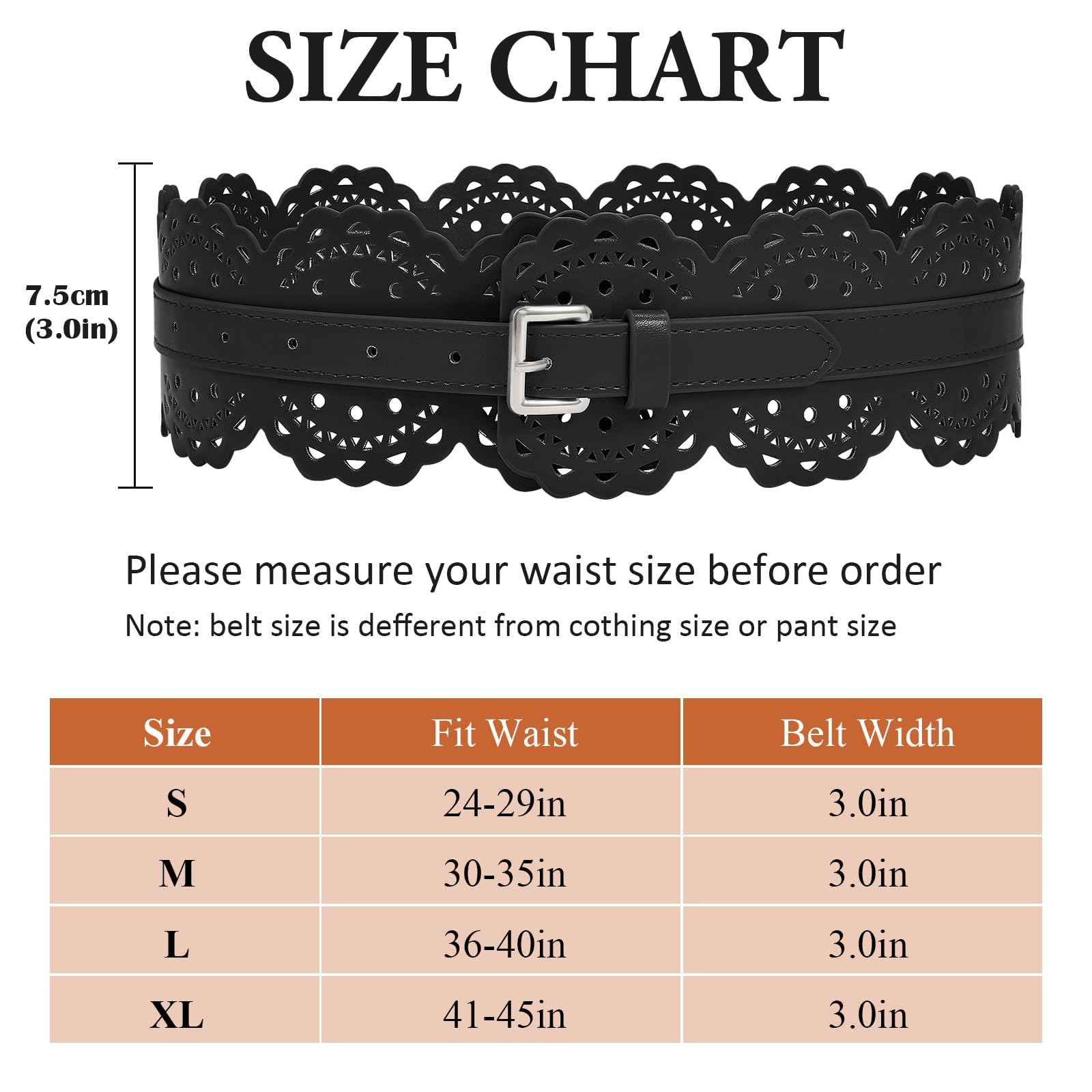 Foto 5 pulgar | Cinturón Ancho Obi De Cuero Xzqtive Para Mujer Vestidos Negros - Venta Internacional.