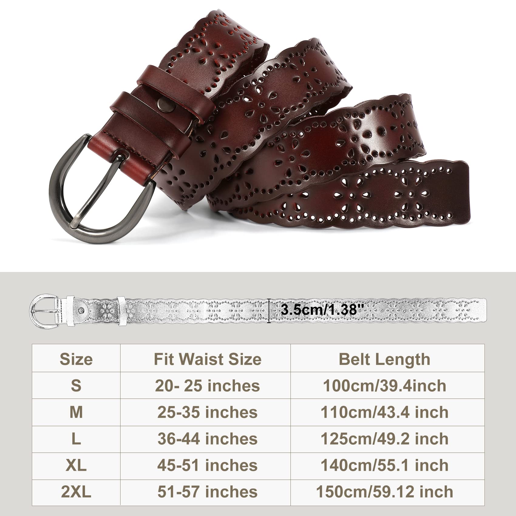 Foto 6 pulgar | Cinturón De Cuero Xzqtive Para Mujer, Talla Grande, Para Jeans, Vestidos Y Pantalones - Venta Internacional.