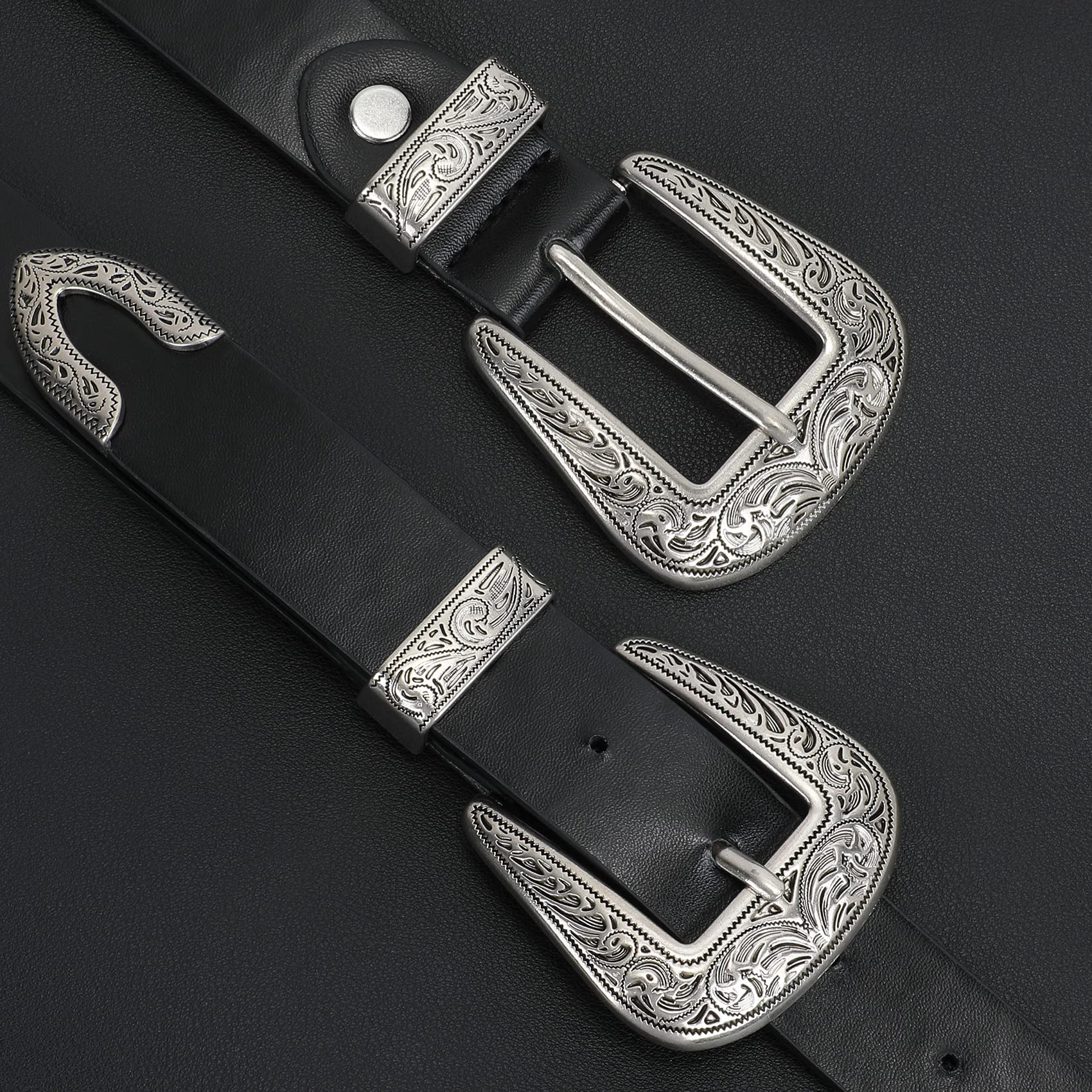 Foto 5 pulgar | Cinturón Xzqtive Para Mujer, Estilo Vintage, Estilo Western, Retro, Piel Negra - Venta Internacional.