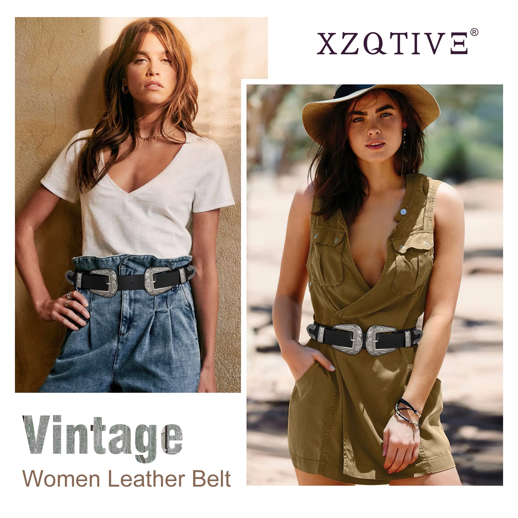 Foto 6 pulgar | Cinturón Xzqtive Para Mujer, Estilo Vintage, Estilo Western, Retro, Piel Negra - Venta Internacional.