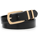 Cinturón De Piel Whippy Para Mujer Para Pantalones Vaqueros Con Hebilla Dorada, Color Negro - Venta Internacional.