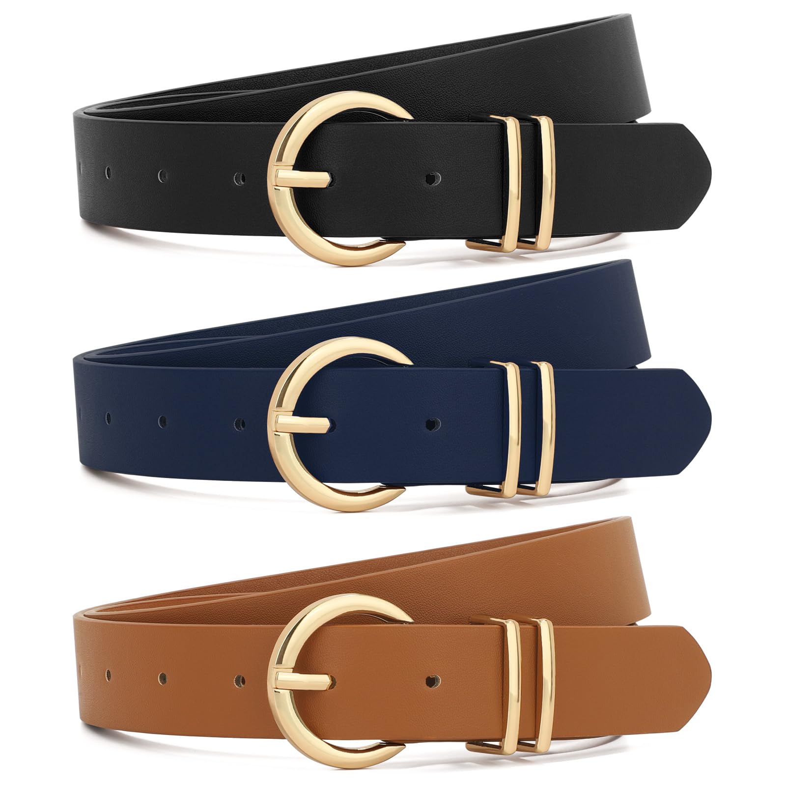 Foto 1 | Pantalones Vaqueros De Cuero Belt Xzqtive Para Mujer Con Hebilla Dorada - Venta Internacional.